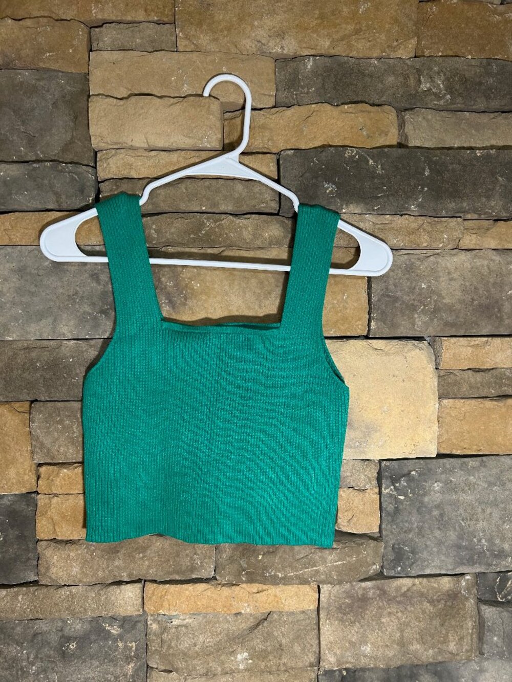 2 SHEIN Ribbed Cropped Tank Tops